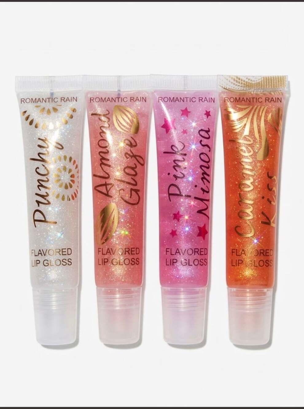 Romantic Rain Flavored Lip Gloss Set of 4